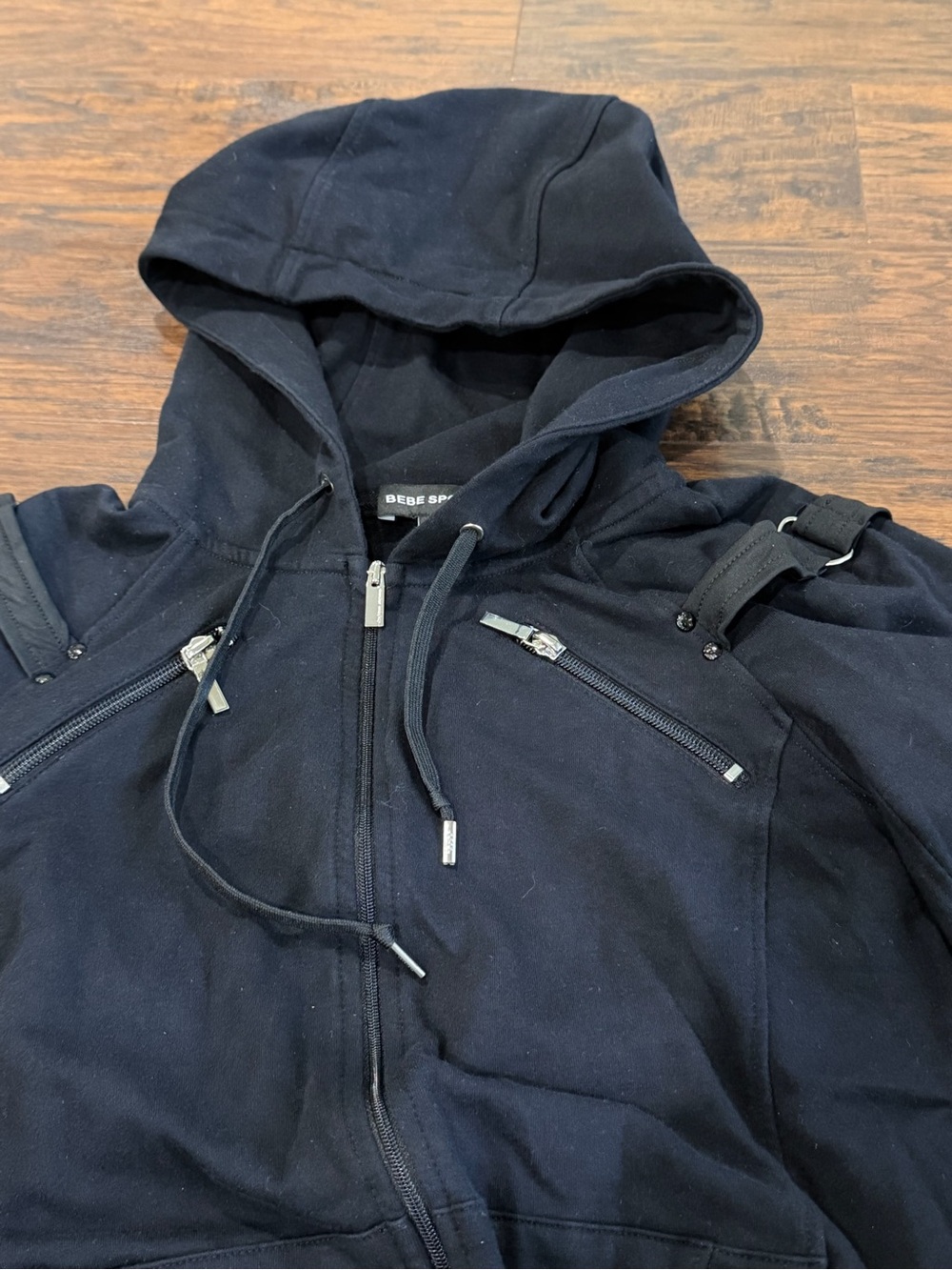 bebe Sport Women's Black Zip-Up Hoodie Size XS - Picture 2 of 9
